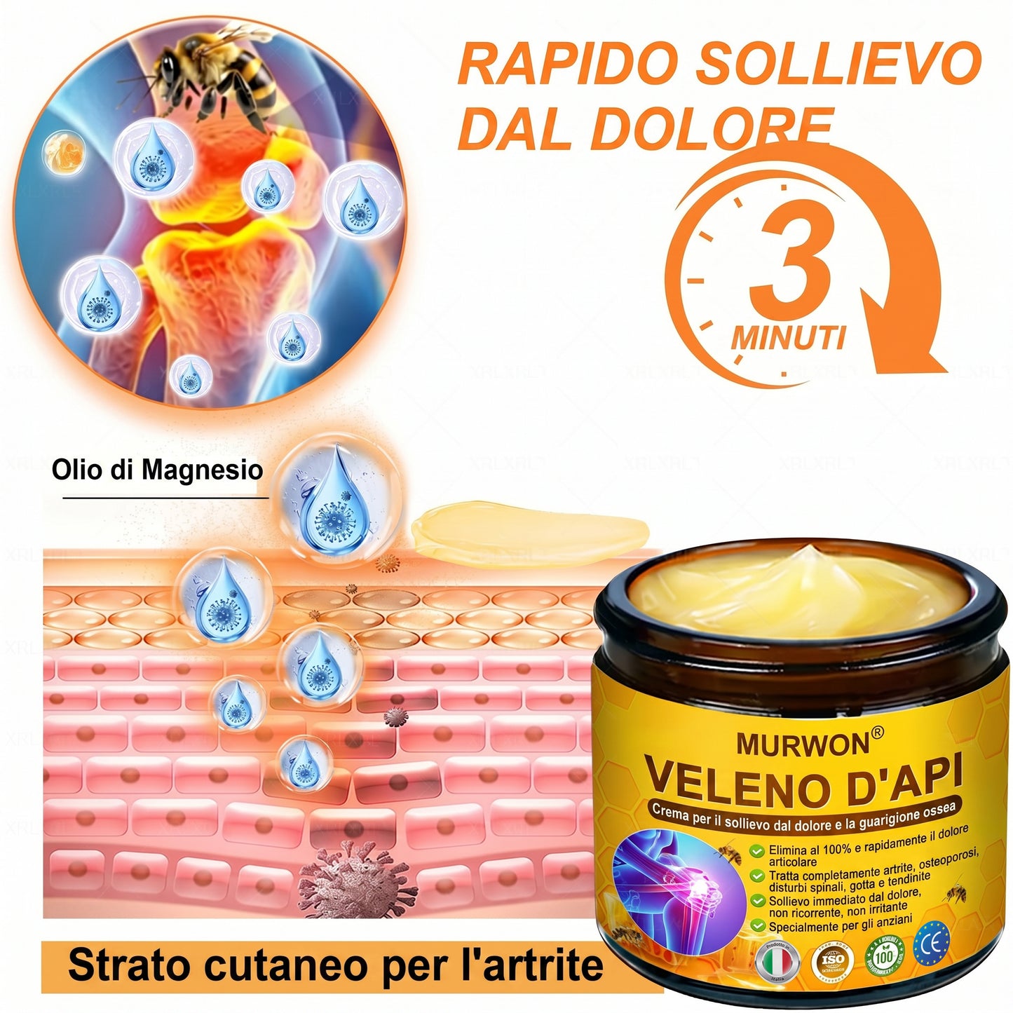 30% Discount🎁🎁|𝐌𝐔𝐑𝐖𝐎𝐍® Bee Venom Pain-Relief Bone Healing Cream ✨✨✨(Specially for older adults)