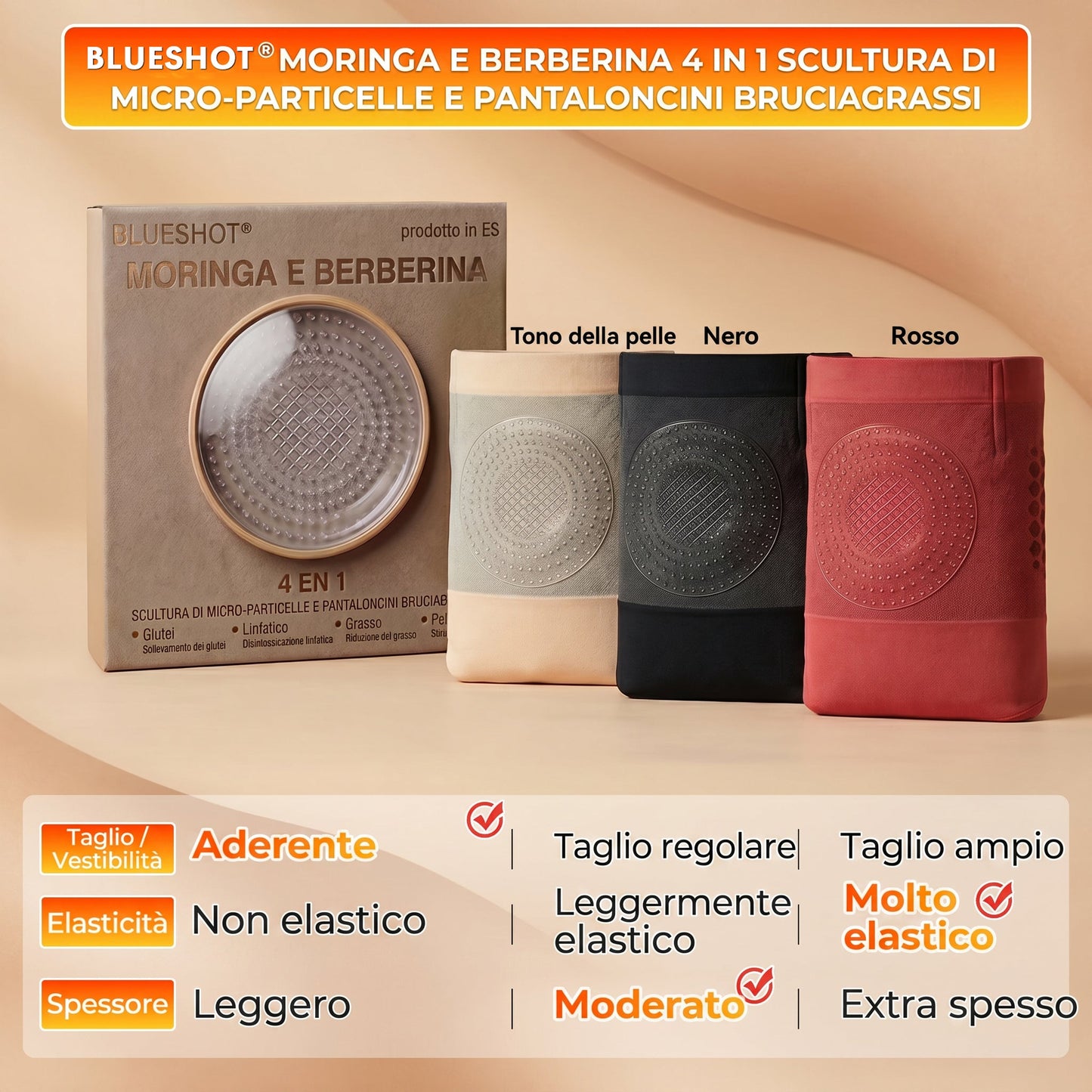 Flagship Store Ufficiale💟𝐁𝑳𝑼𝐄𝐒𝐇𝑶𝑻® 2026 Moringa & Berberina 4-in-1 Pantaloncini Modellanti a Micro-Particelle e Brucia-Grassi