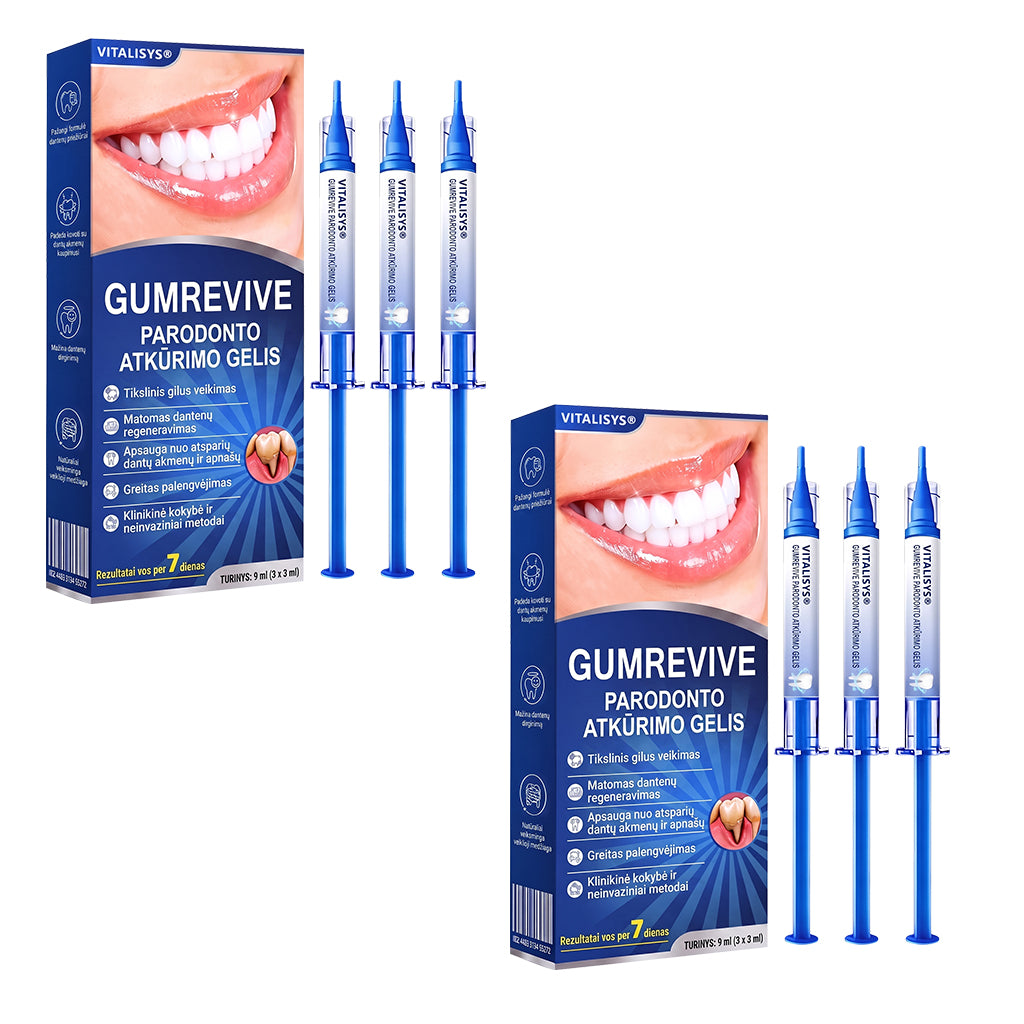 Rekomenduojamas odontologų 👨‍⚕️🦷🛡️ Vitalisys® GumRevive – regeneruojantis dantenų gelis 🐟💙