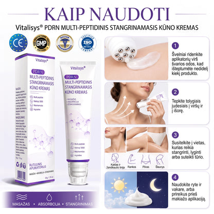🇱🇹 Dermatologų rekomenduojama🥇 | 🍎Vitalisys® PDRN“daugiapeptidis masažuojamasis kūno kremas – Anti-senėjimo, drėkinamasis,stangrinamasis,odą regeneruojantis,sulyginantis,spuogų ir dėmių šalinimo,karpų ir apgamų šalinimo, psoriazės palengvinimo priemonė.❤️
