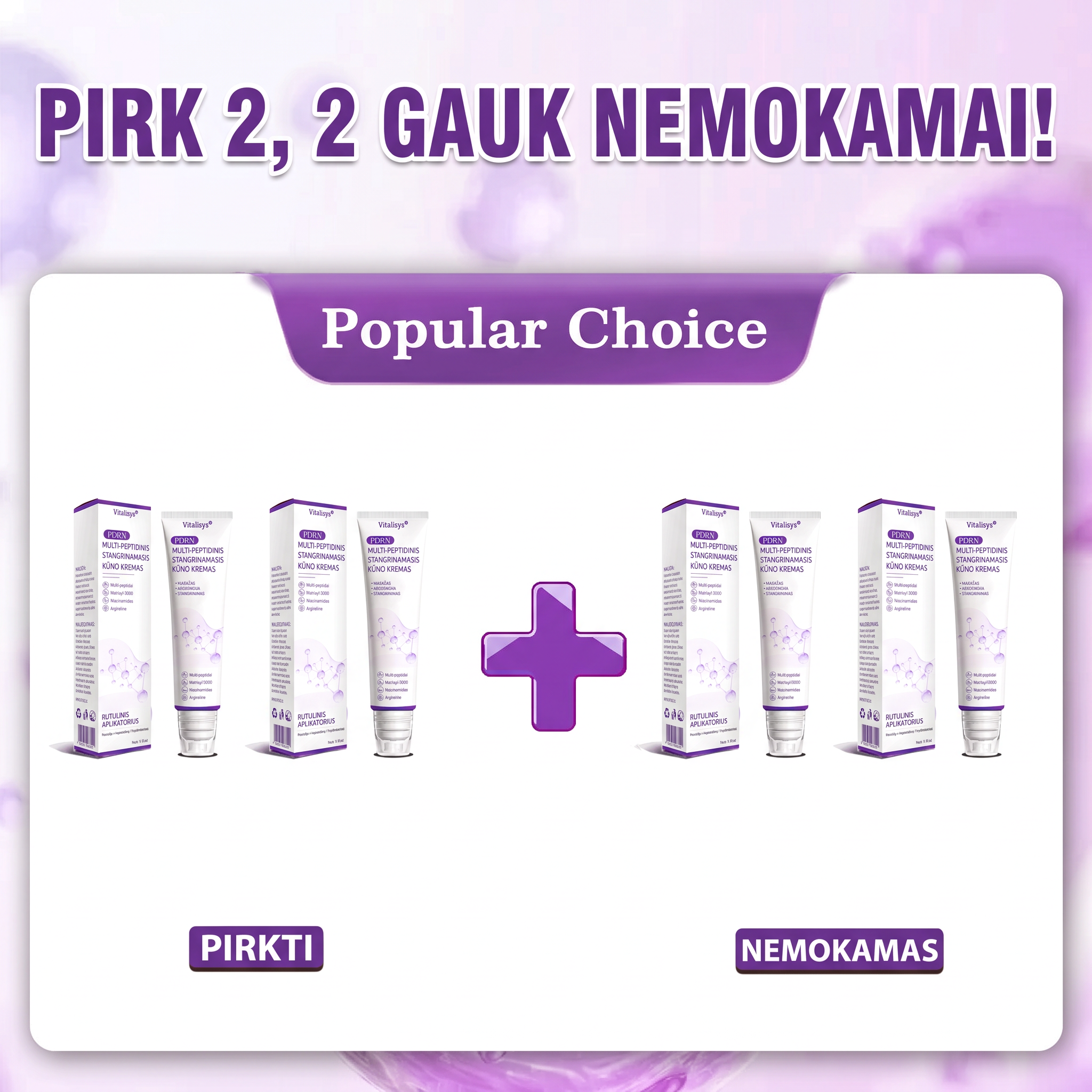4 dėžutės — Pirk 2 gauk 2 nemokamai