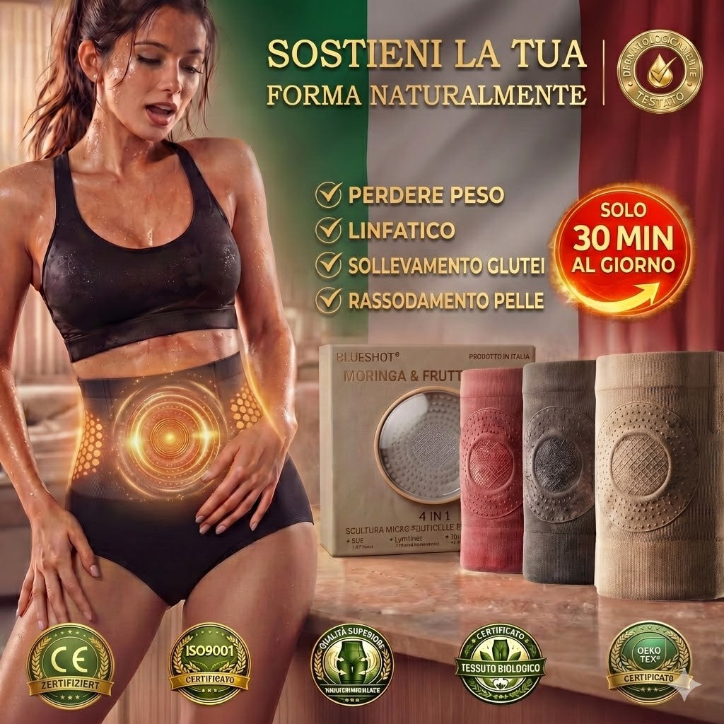 Flagship Store Ufficiale💟𝐁𝑳𝑼𝐄𝐒𝐇𝑶𝑻® 2026 Moringa & Berberina 4-in-1 Pantaloncini Modellanti a Micro-Particelle e Brucia-Grassi